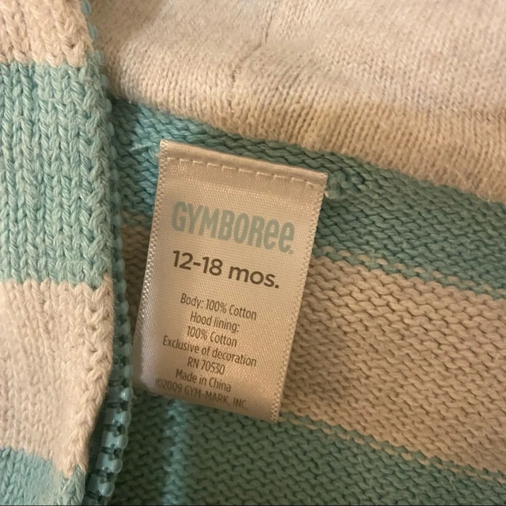 Gymboree Hooded sweater helicopter‎ blue and light grey 12-18 months full zip